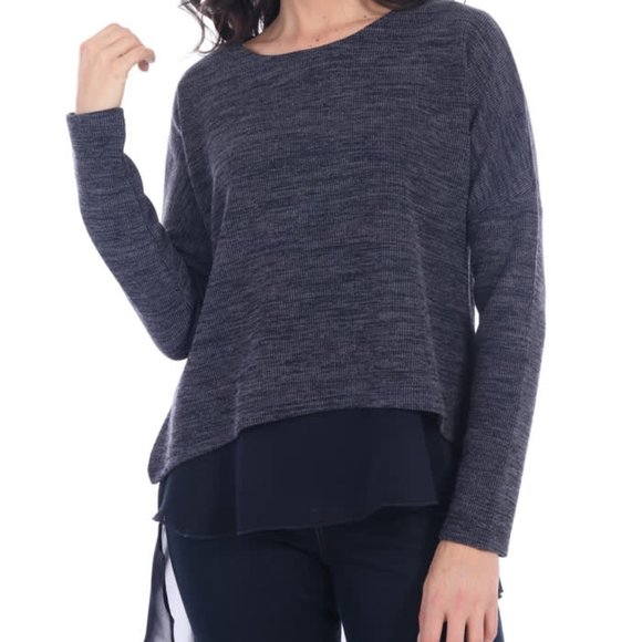 Fresh fx Sweater with Chiffon hem layer - Picture 1 of 2